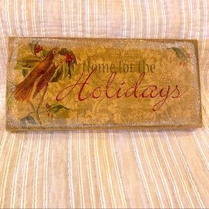 Home Accent “Home 4 the Holidays” burlap wall art